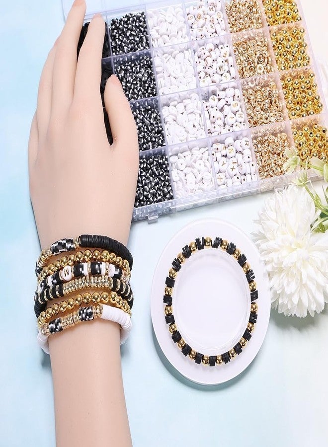 GOMNIK Bracelet Making Kit for Girls Ages 6-12 - DIY Jewelry Making Set with Beads, Charms, Threads & Case - Fun Craft Toy Gift for Kids, Birthday Activity & Creative Play (Black & White) - Image 3